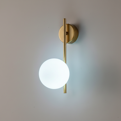 Australum LUNA gold globe sconce with cool white 6000K light